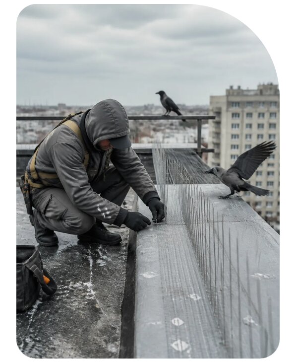 Защита от ворон под ключ в Пушкине по цене от 5187 р. | Сенат-Пшк